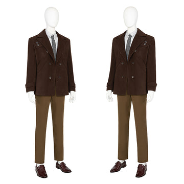 Loki Season 2 Cosplay Costume Loki Tom Hiddleston Brown Coat Suit Outfit Becostume